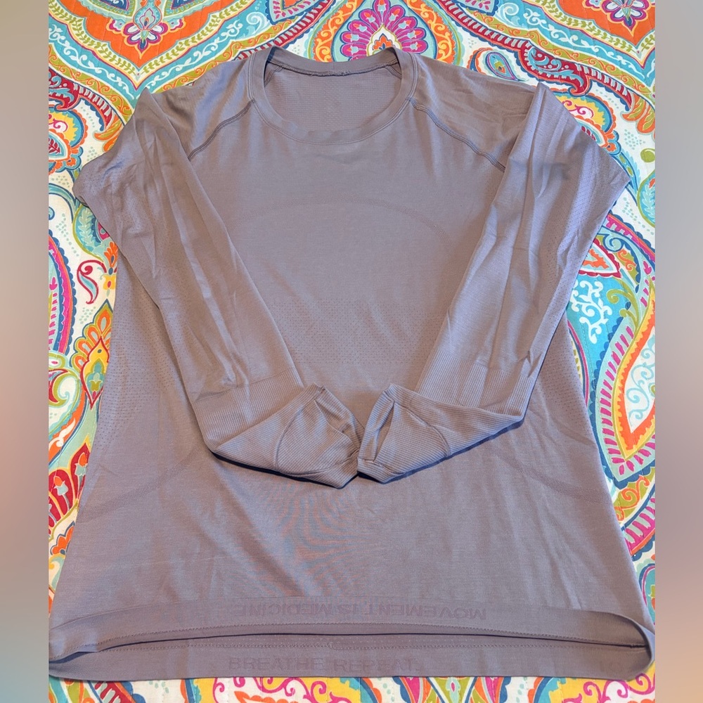 Lululemon Swiftly Tech Long Sleeve Purple Ash Size 10 Running Top